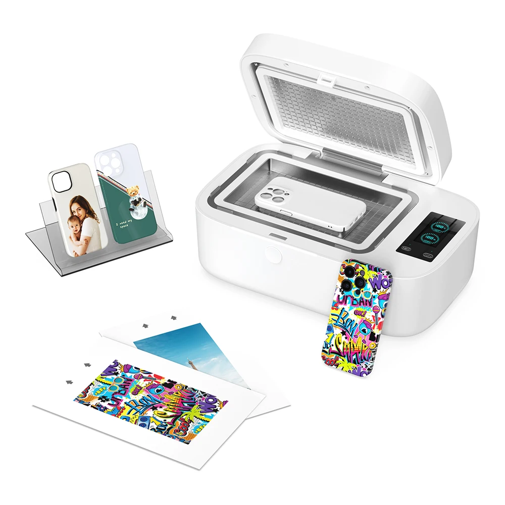 Mobile Phone Case Printer Wifi APP Online Custom Mobile Cover Sublimation  Heat Transfer Printer for Iphone, Samsung Mobiles