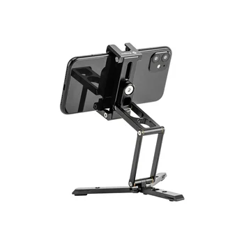 Universal Multi-function Phone Clip Aluminum Stable Folding Mobile Phone Bracket Horizontal Vertical Adjustable Phone Stand