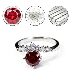 Women Eternity Diamond Stackable Rings 1CT Red Stone Diamond Moissanite Engagement Ring