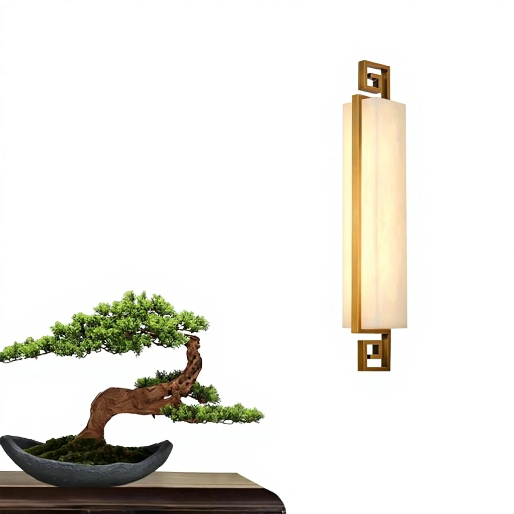 All-copper New Chinese-style Modern Minimalist Wall Lamp for Living Room TV Background Corridor Bedroom Bedside Use Wall-mounted