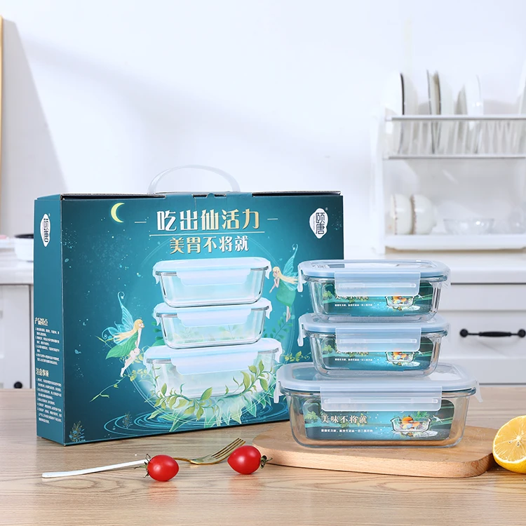 Wholesale Reusable Wholesale Lock Microwavable High Borosilicate Glass Food  Storage Box Container Set With Lids From m.