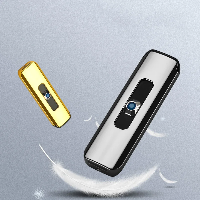 Mini Pocket USB Recharge Flameless Cigar Lighters Electric Heat Wire Torch  Cigarette Windproof Fireless Lighter