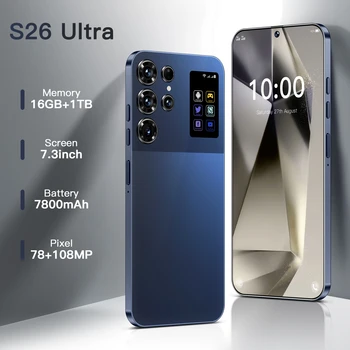 2025 New Original S26 Ultra 5G Smartphone 7.3 Inch HD 16GB+1TB Unlocked Dual Card Android 14.0 Global Version Mobilephone