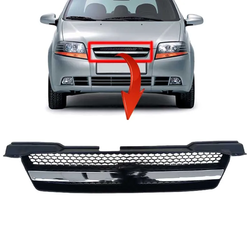 car Black Chrome Molding Grille Radiator front grille for Chevy Chevrolet Aveo 2006 accessories parts oem 96490594