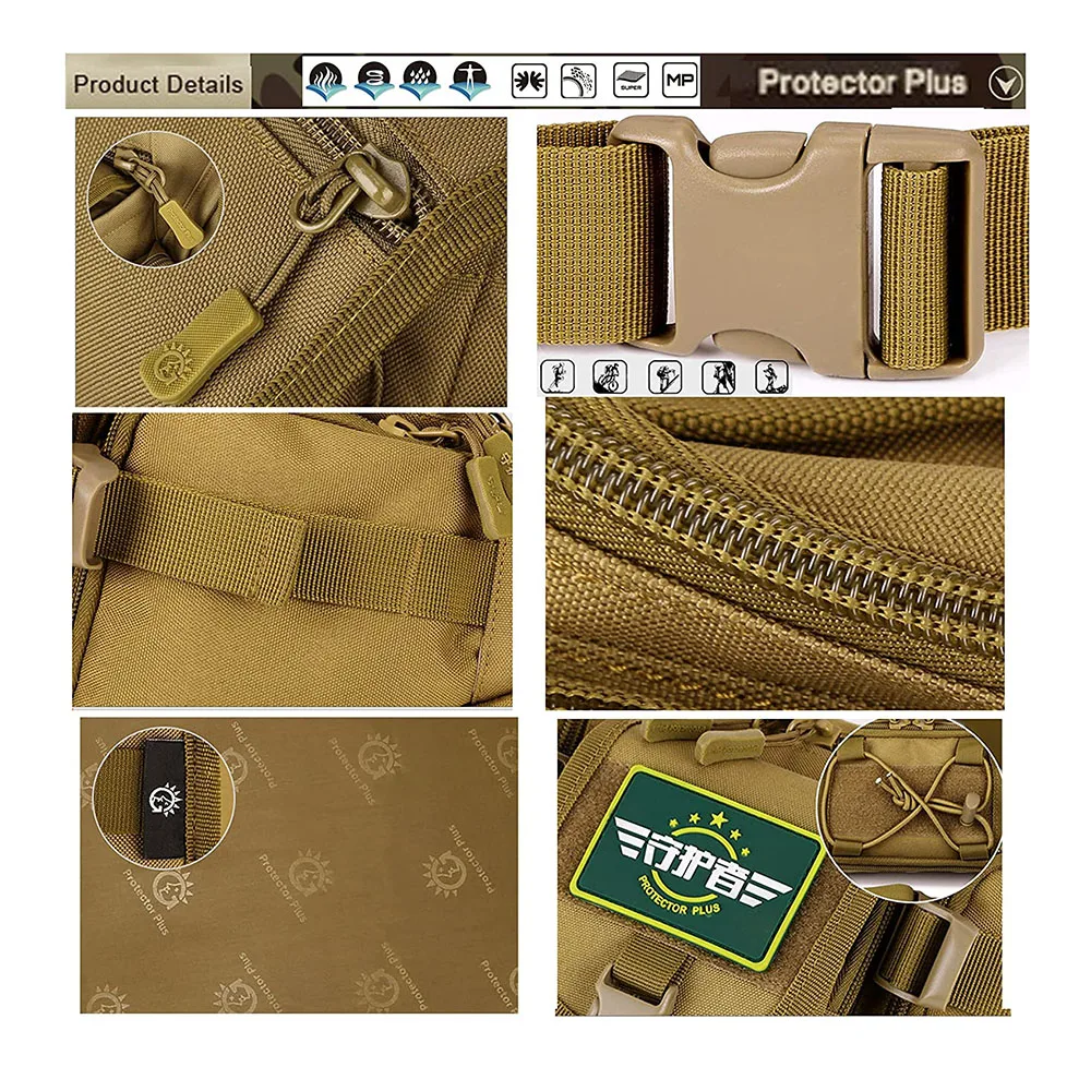 FREE SAMPLE Assault Bag Practical Multifunctional Waist Hip Bag Black