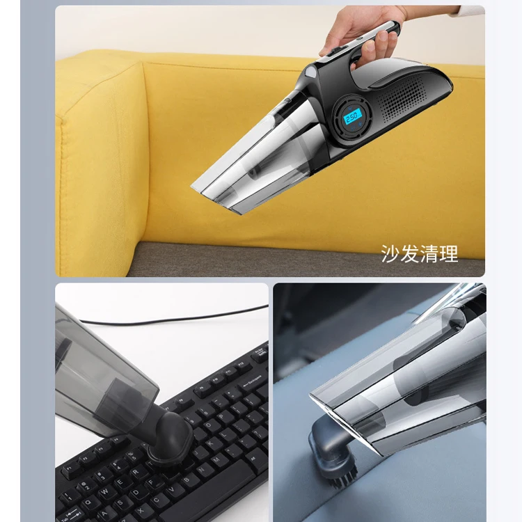 Wet and Dry Handheld Vacuum Cleaner Car Tire Inflators Pump Wireless Car Vacuum Cleaner Air Pump