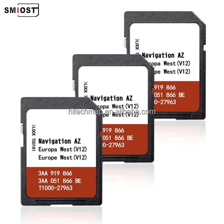 For SMIOST Mini SD Card for VW Navigation Passat B8 AZ V12 West CID Nav SD Update GPS Navi Karte Europa Volkwagen