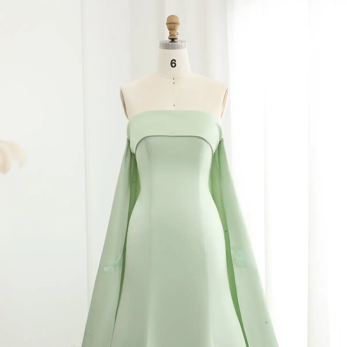 Jancember LSZ449 - Elegant Mint Green Party Gowns with Shawl