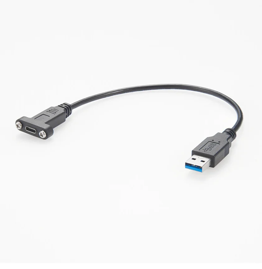 USB 3.1 Type C to USB Type A Panel Mount Cable