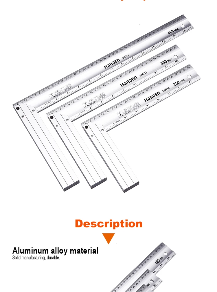 High Presision Metal Aluminium Angle Measuring Tool Square Ruler