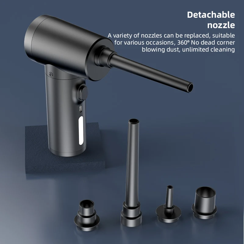 Воздушный насос с клавиатурой легкий пылесборник на батарейках со светодиодной подсветкой ручной щеткой для чистки