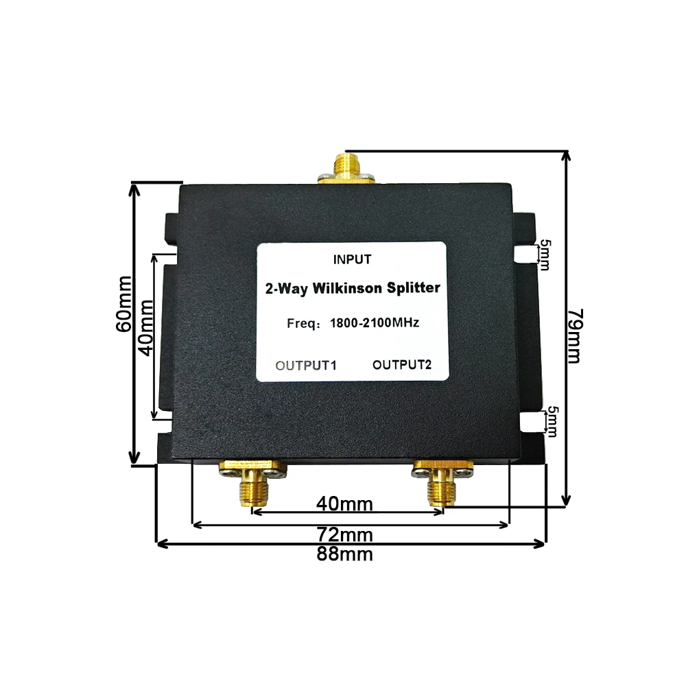 Factory 2 Ways Splitter 1800-2100MHz SMA Female Power Divider signal Cable Power Splitter Female Divider