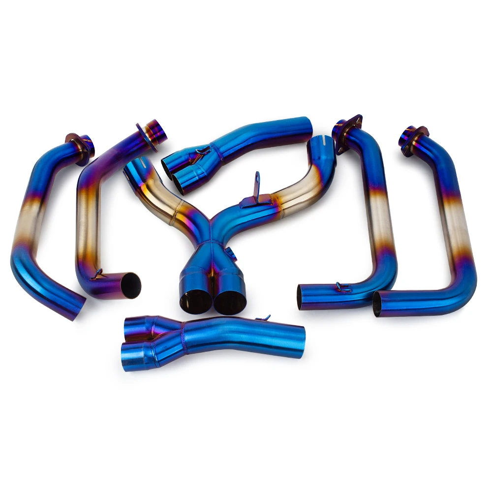 For Kawasaki Z1000 2010-2020 Exhaust System Modify Front Link Pipe Stainless Motorcycle Escape Blue Header Tube Compatible OEM
