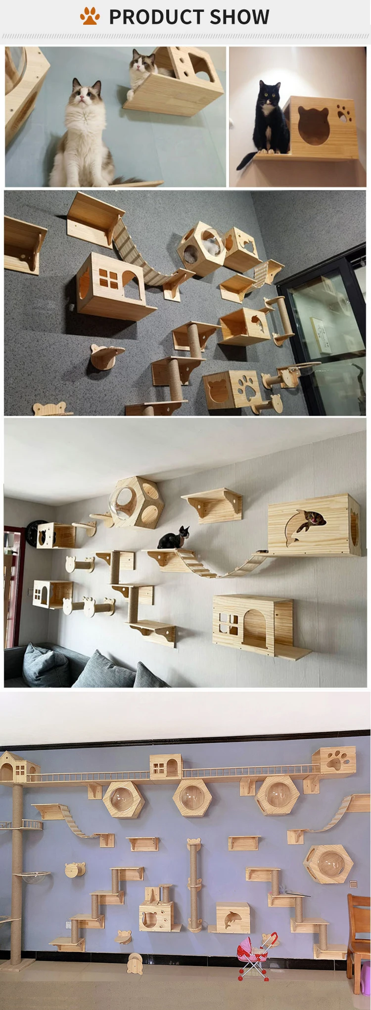 Cat Climb Track Modern Wall Mounted Shelves Cat Wall Shelf Mounted