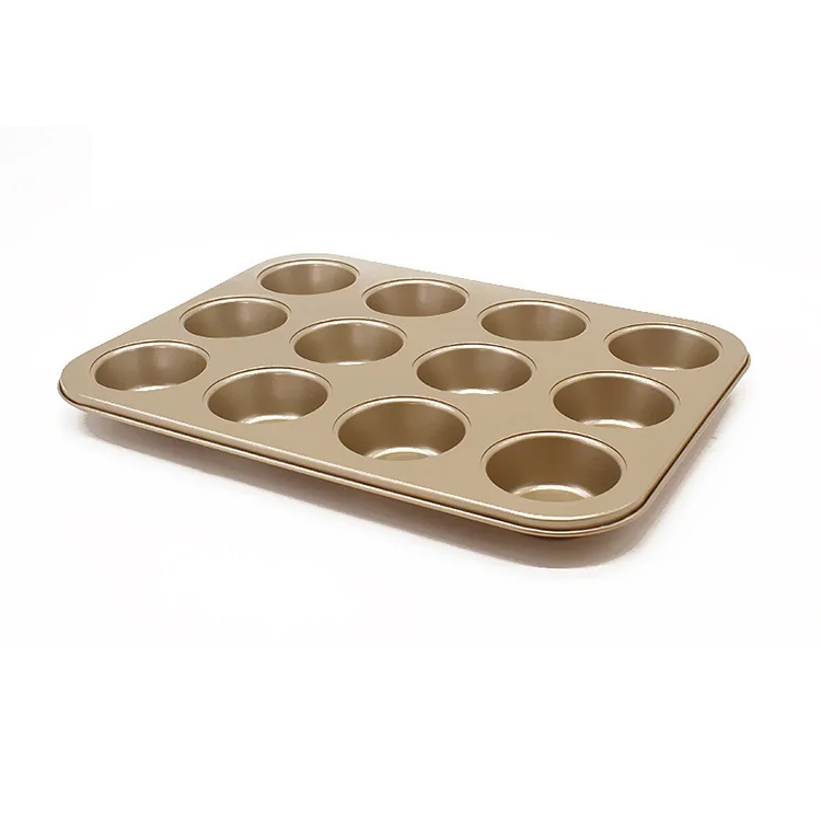 Steel Muffin Pan For 12 Large Muffins, Non-stick, 35 X 26.5 Cm, Cupcake Pan,  Brownie Pan, Cake Pan