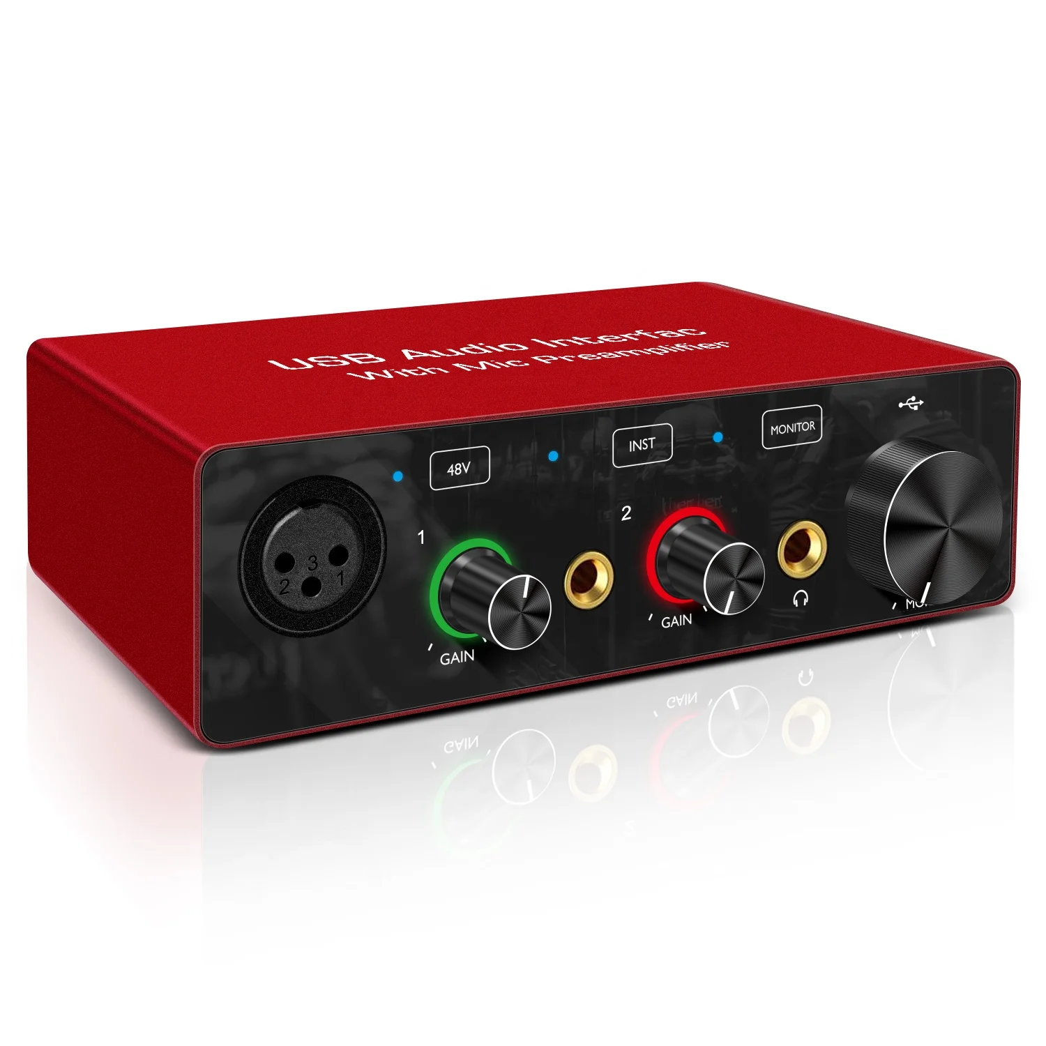 Wholesale 48V power 2-IN, 2-OUT USB Audio Interface with preamplifier From m.alibaba.com