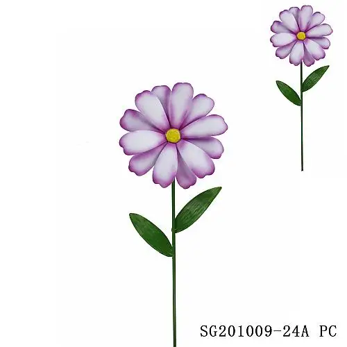 Hand Painted 3D Metal Flower  Stakes SG201009-24A