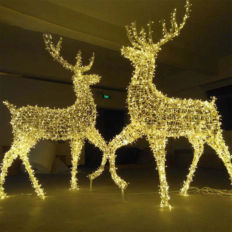 Super Large Christmas Reindeer Decor with LED Lights - Perfect for Outdoor Christmas Home Decor and Ornaments