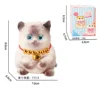 Gato de peluche adorable de 8 cm, TPR, color gris 06, en caja.