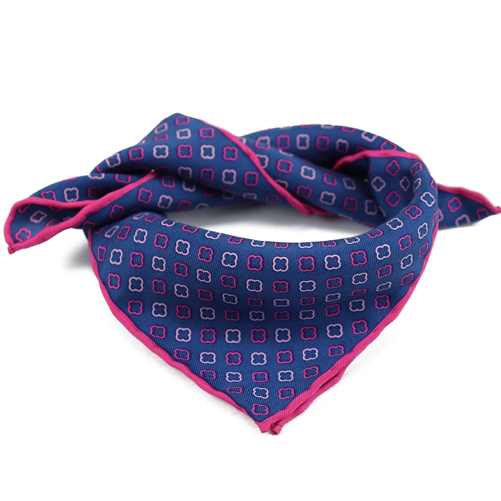 High Quality Multicolor Geometric Floral Pattern Pocket Square Mens