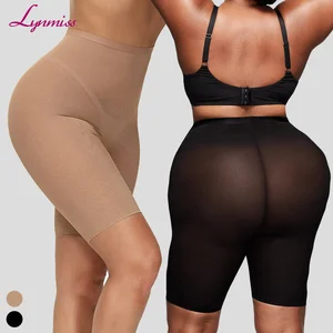 Plus Size Women Butt Lifter Shaper High Waist Tummy Tucker Control Transparent Shapewear Sheer Nylon Bodysuit