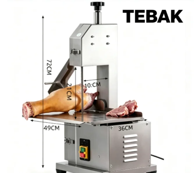 TEBAK Bone Saw Machine, Bone Cutting Machine, Meat Bone Saw Machine, Cutting Frozen Meat, Commercial Portable Cutting Machine