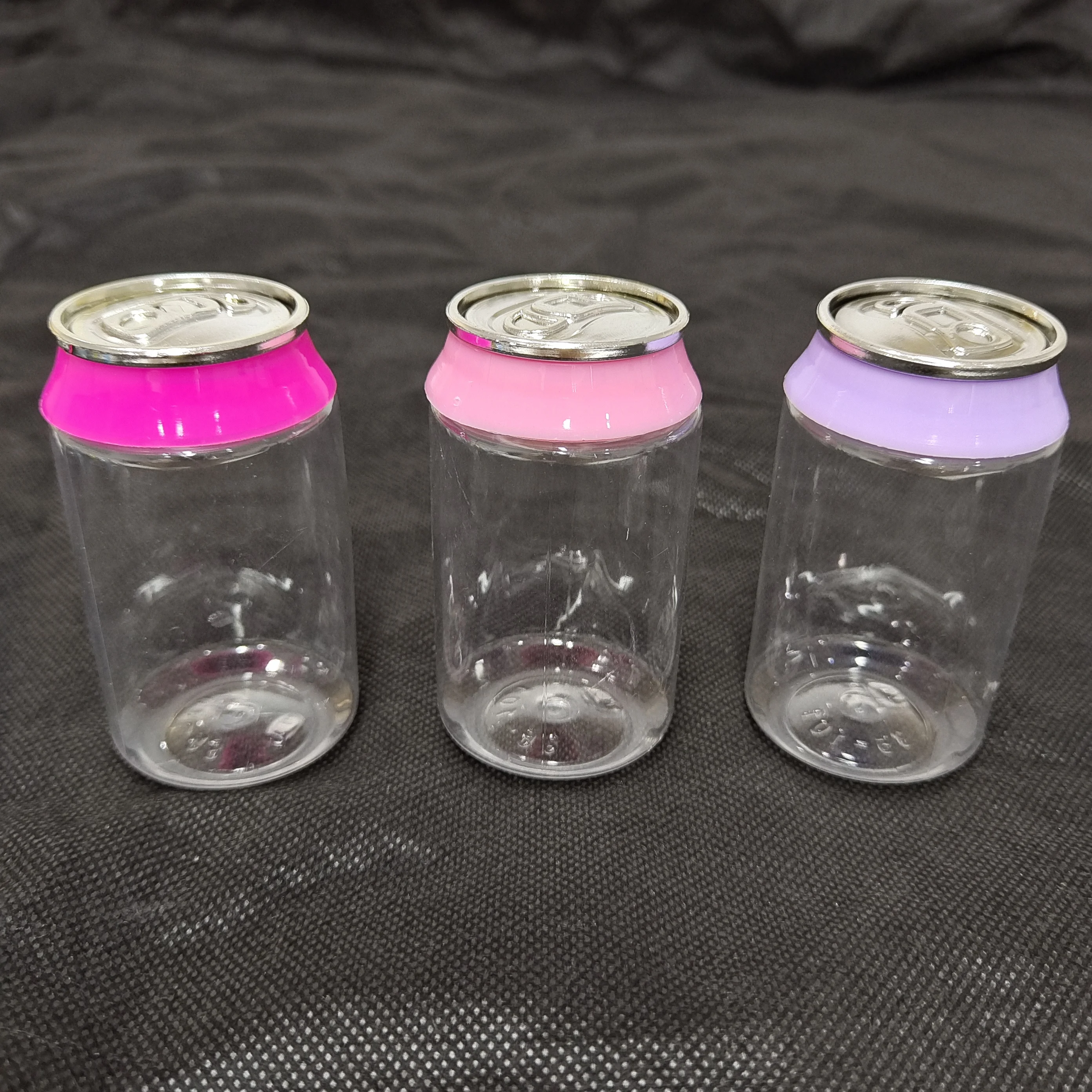 Factory Price Bulk Order 90ml 135ml Soda Can Bottle for Edible Flower Powder PET Candy Gummy Packaging Plastic Jar With Lid