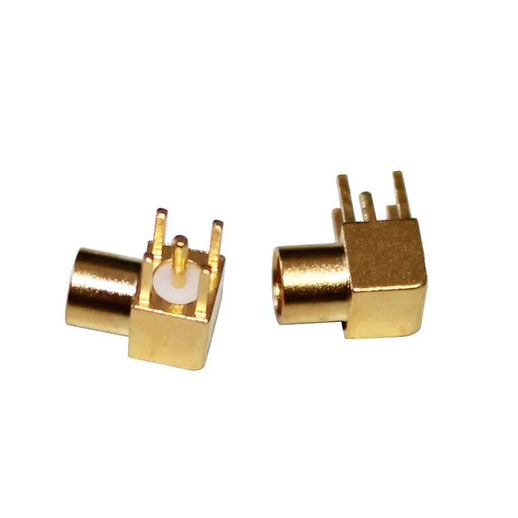 Connettore RF MMCX-KWE per montaggio su scheda a circuito stampato (PCB), angolare, diretto dalla fabbrica, tipo MMCX femmina