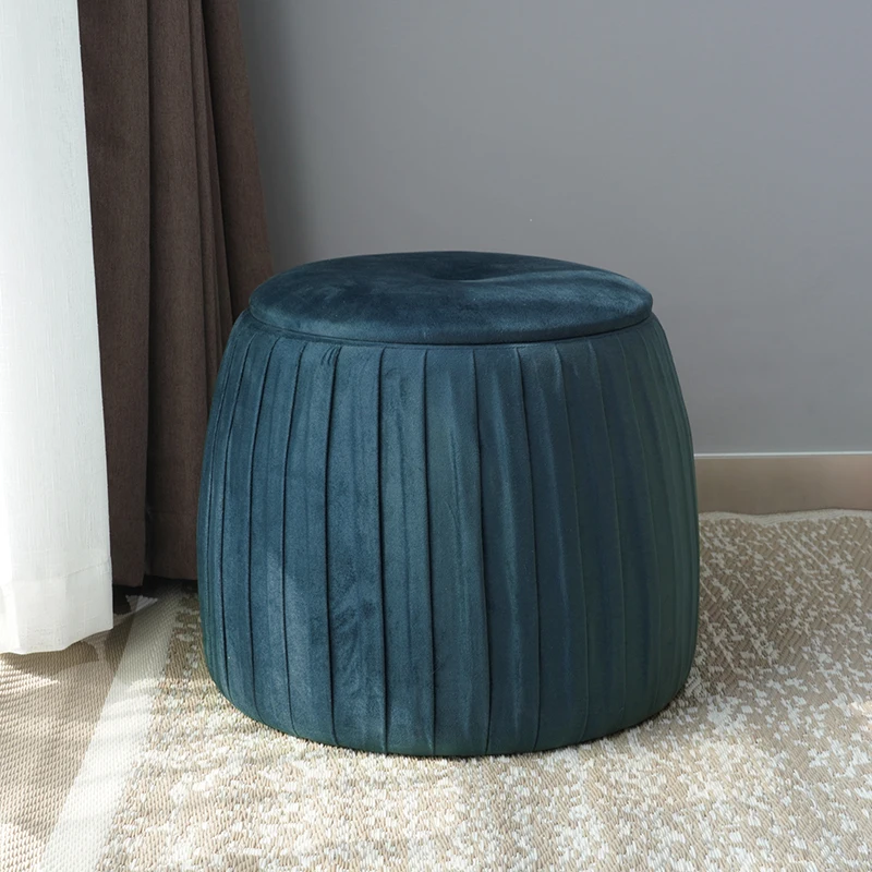 Customized Modern Low Stools New Design Ottoman Pouf Velvet Round Ottoman