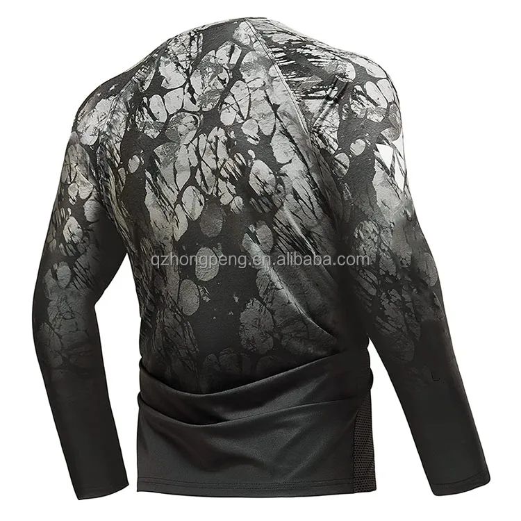 Custom UPF50+ Sun Protection Moisture Wicking Polyester Spandex Fish Clothing Men's Long Sleeve Mesh Vented Uv Fishing Shirt