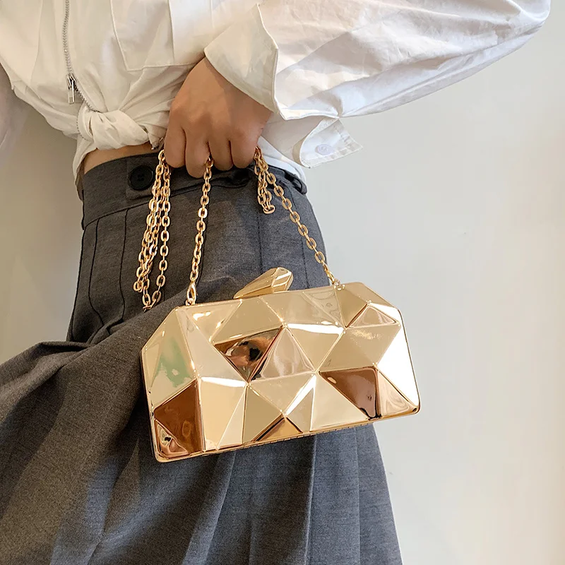 Sacs De Soiree Luxury Gold Metal Bolsas Clutch Bags Special Shape Women ...