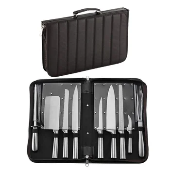 Hot sale 9pcs Professional Carry Bag Hollow Handle Stainless Steel luxury kitchen knife set
