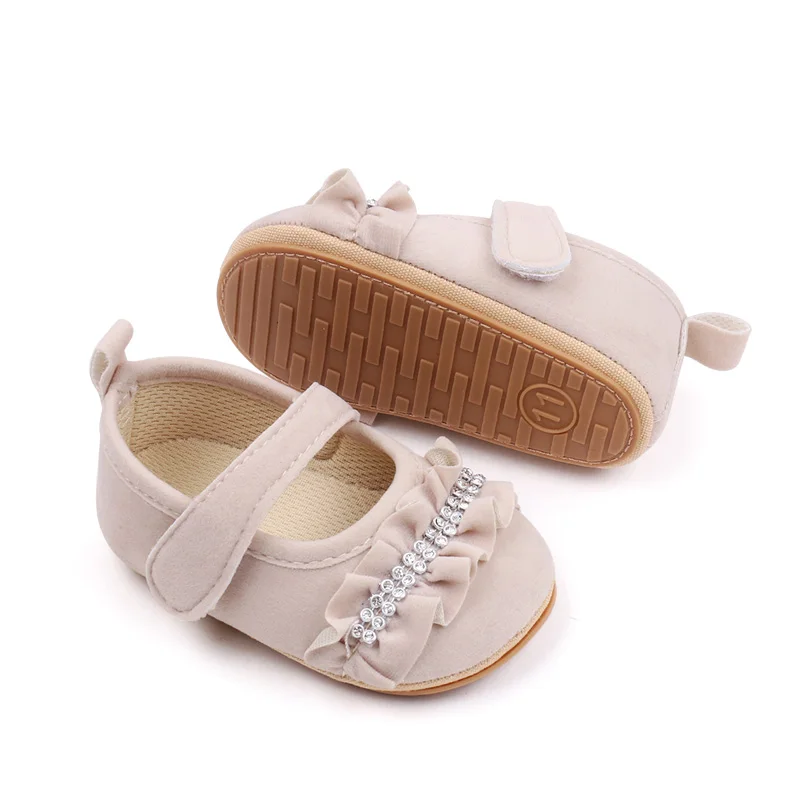 Rhinestone Design Soft TPR Outsole Prewalker Baby Girl Shoes Baby Walking Shoes for Girls factory