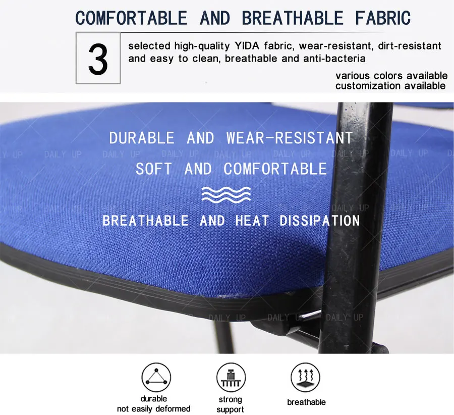 Cheap Fabric Office Chair With Thick Cushion Leisure Chair With Comfortable Armrest And Ergonomic Back For Meeting And Reception