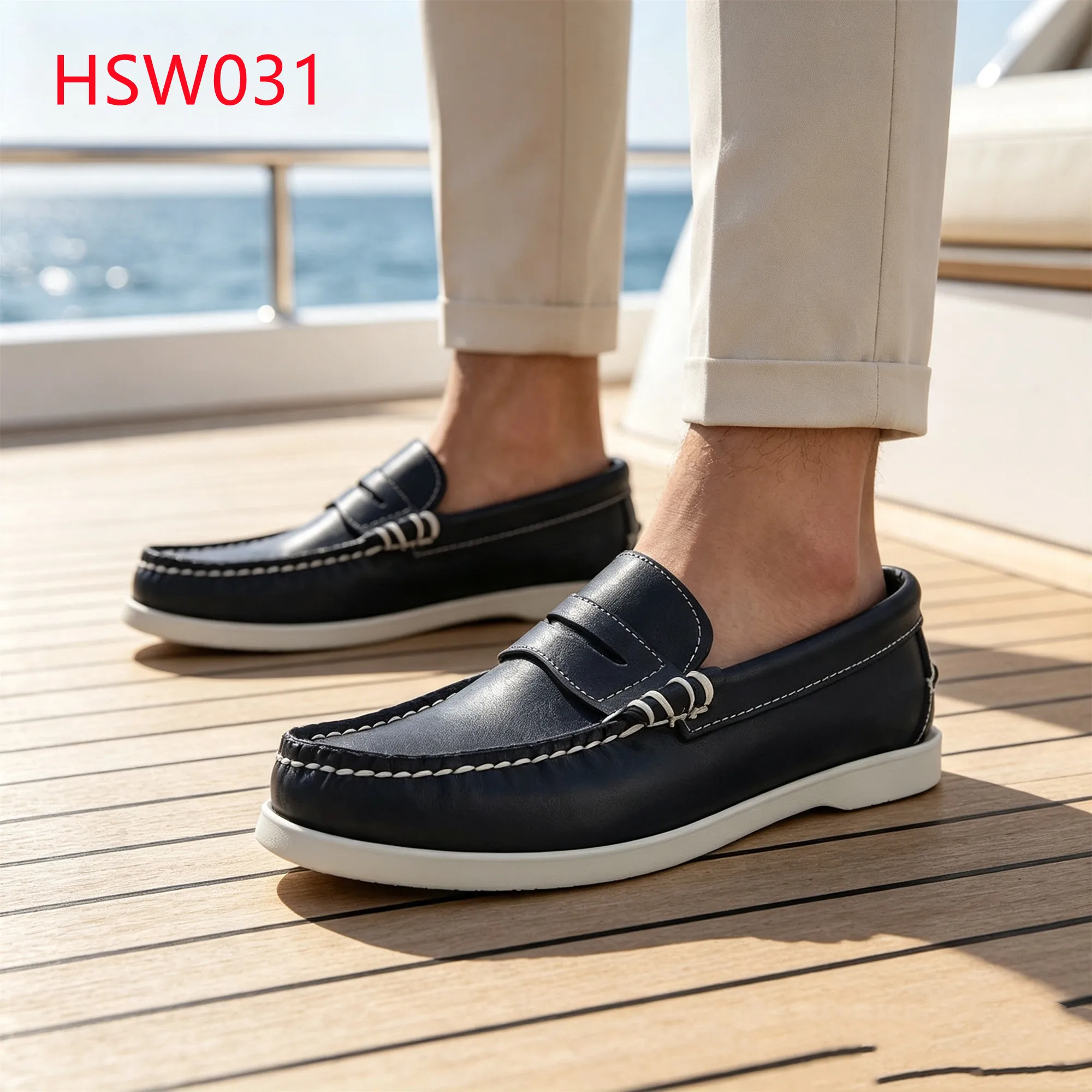 LXG,Harbor Visit Mask-style Pull-on Hua Singh Leather Loafers Shoes 20 Pairs Available Blue/honey Color Moccasin Shoes HSW031