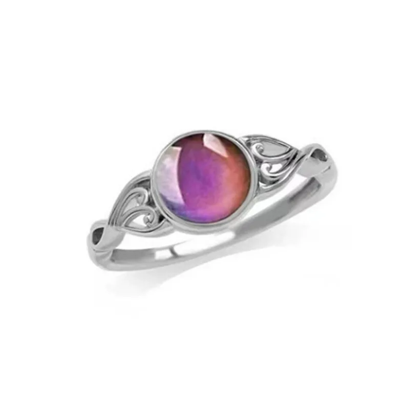 Jude Jewelers Children Girl Round Shape Simulated Moon Stone Color Changing Mood Ring 