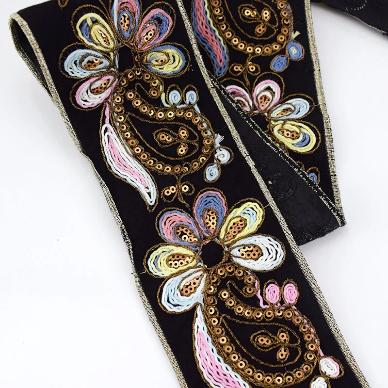 Deepeel RD136, 7 см, аксессуары для шитья «сделай сам», тесьма в стиле ретро, блестки, вышитая лента для одежды