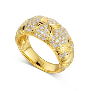 Original Design Diamond 9K 10K 14K Real Gold Fine Jewelry Engagement Wedding Ring for Women Man