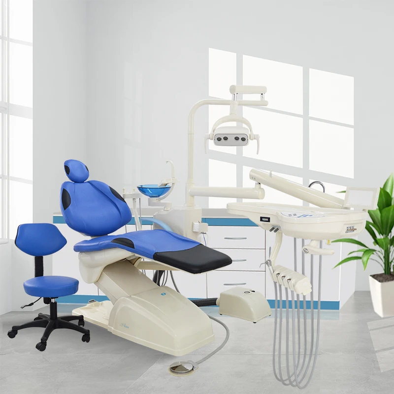 2024 hot selling dental treatment chair clinic full set with air compressor oral camera comfortable beautiful with dentist chair details