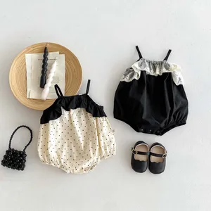 Summer Baby Girl Cute 100% Cotton Thin Romper with Button Closure ODM Available Customizable Design for Infants & Toddlers