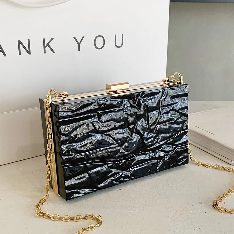 2025 Fashion Designer PVC Acrylic Handbag Women Chain Shoulder Crossbody  Purse Luxury Clutch Bag Evening Bags