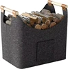 Grigio Scuro con Manico in Legno Tasca Laterale 45x32x40 cm