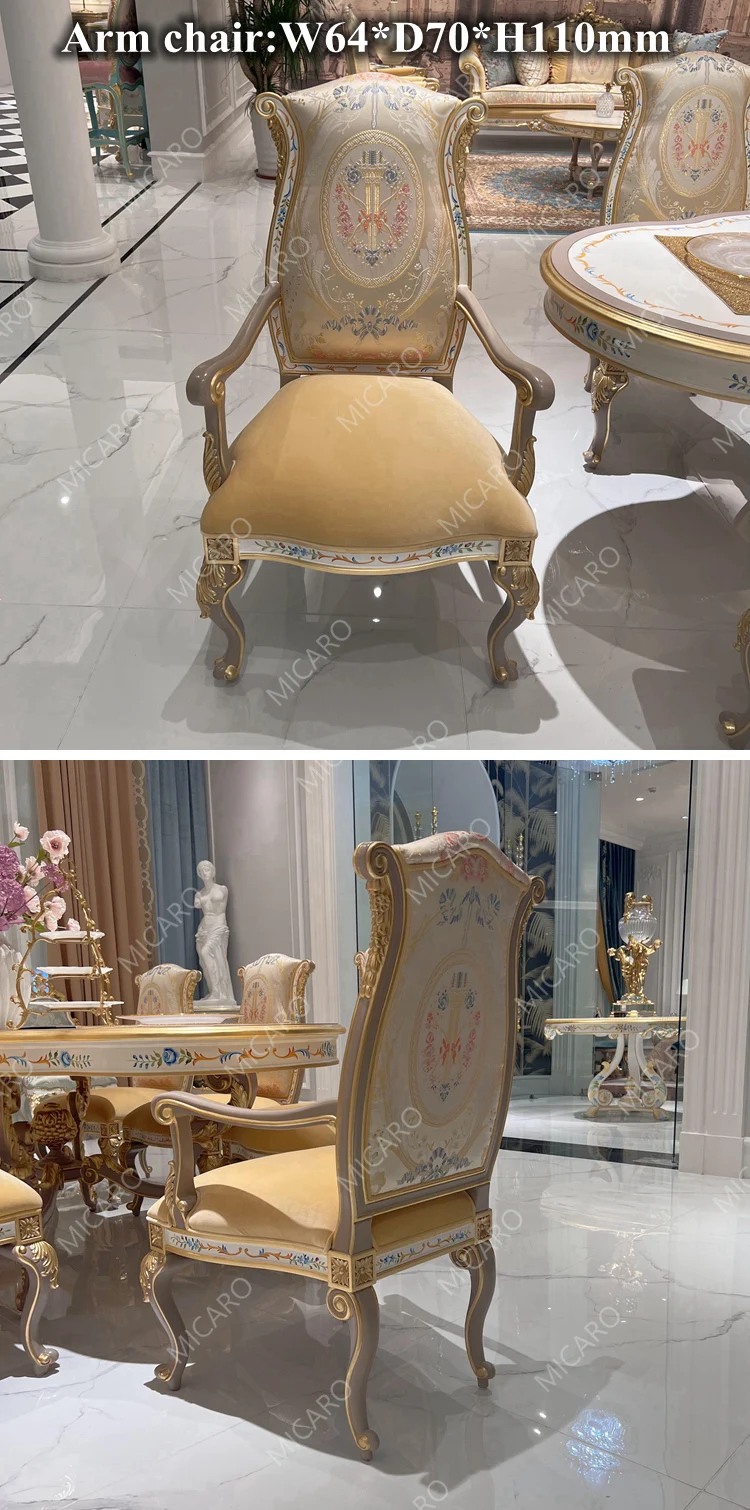 Luxury Italian Classic Solid Wood Dining Room Furniture