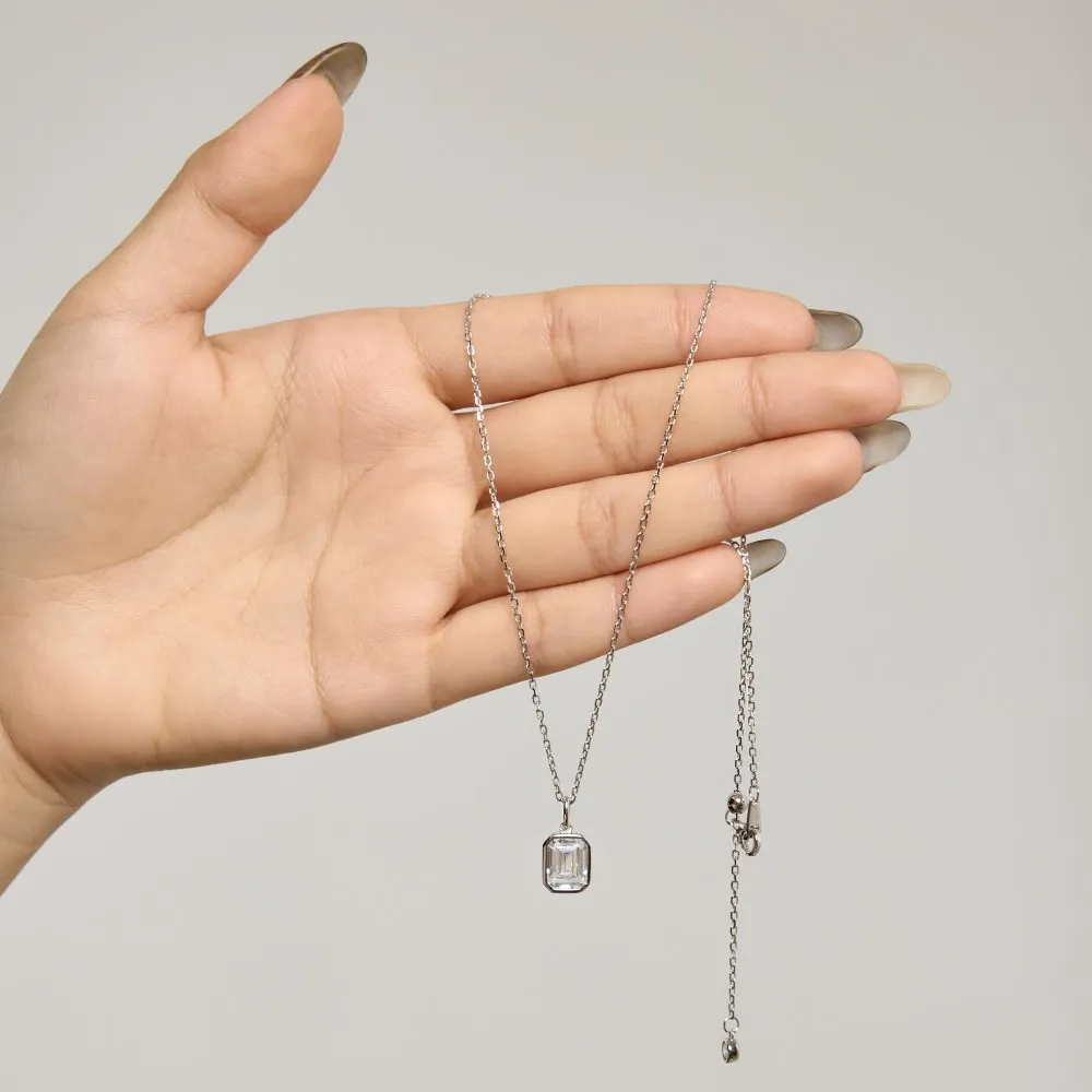 KAKODIY Fine Design Fine Jewelry 925 Sterling Silver Solitaire 3ct 5A Cubic Zirconia Baguette Pendant Necklace for Everyday Wear detail 7
