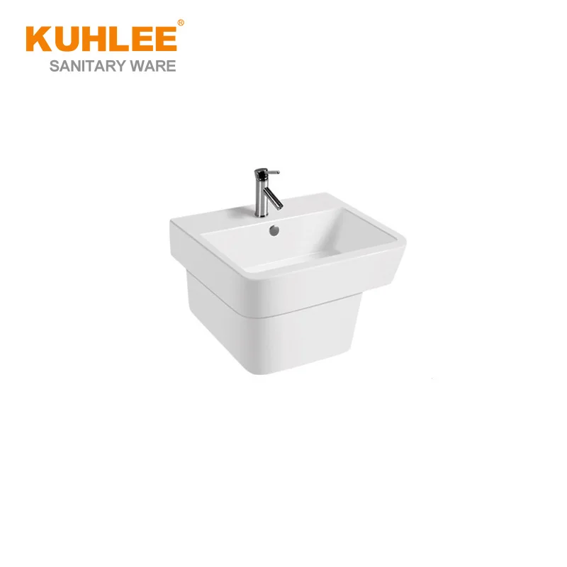 High Quality Sink Square White Ceramic Bathroom Sinks Wall Hung Basin Washbasin For Sale
