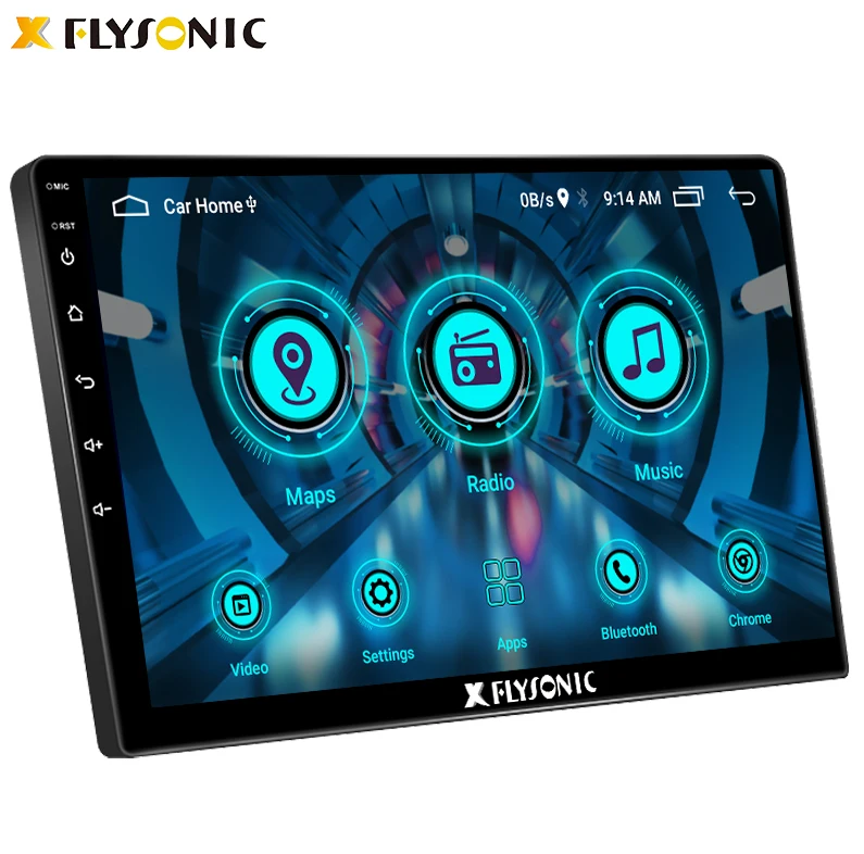 Flysonic Customized 1G+16G Memory 10.1 Inch Multi-media Double Din MP5 Player Built -in BT, GPS, Android Version 10.0  Car Video
