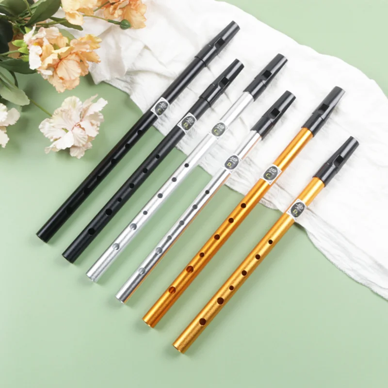 6 Holes Copper Traditional Irish Whistle Flute C/D Key Flute Chanter Mini Pocket Musical