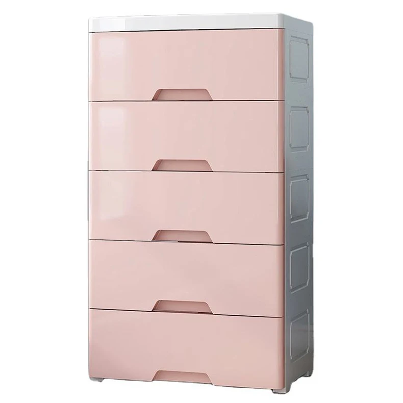 4 Tier Foldable Plastic Storage Drawer Cabinet Colorful Bedroom Household with Pull-out Drawers for Clothing Organization