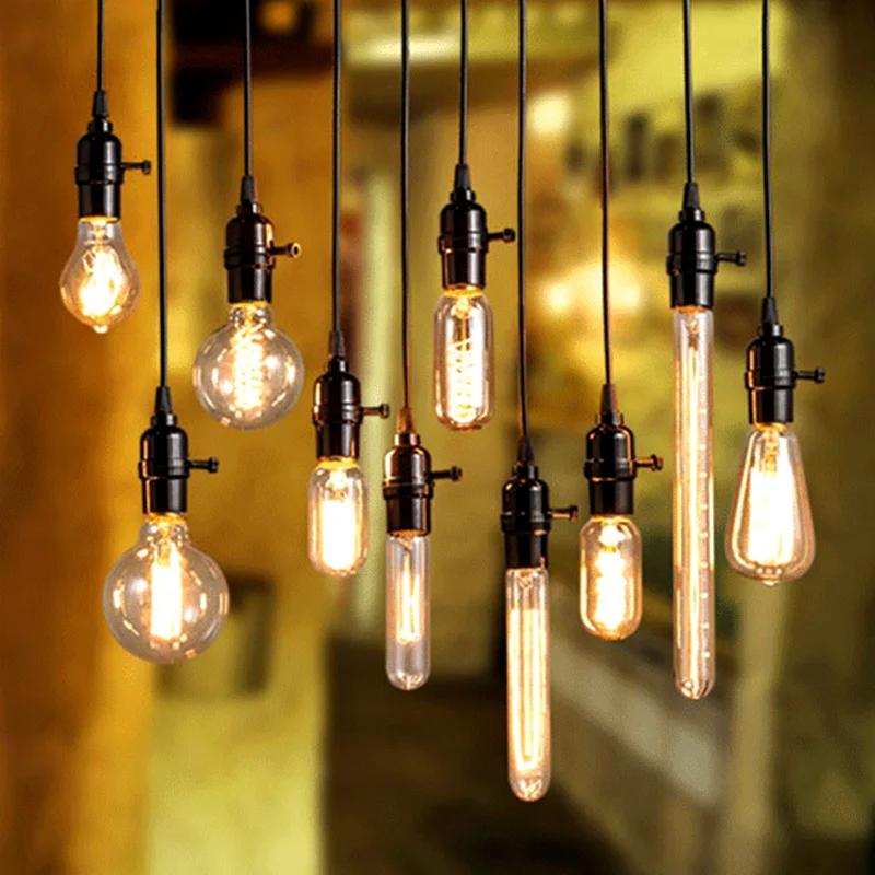 Lampe à filament incandescent antique ST64 ST58 E26 E27 B22 rétro décorative, ampoules Edison vintage de 40 W