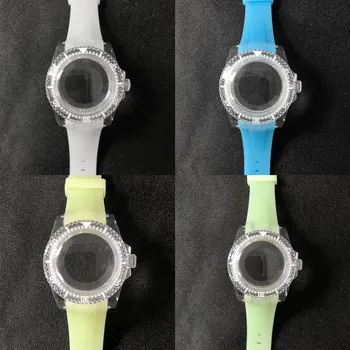Watch accessories 40mm transparent acrylic plastic case rotating counterclockwise 60 clicks suitable for Japanese NH35 movement